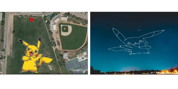 pikachu drones light the sky